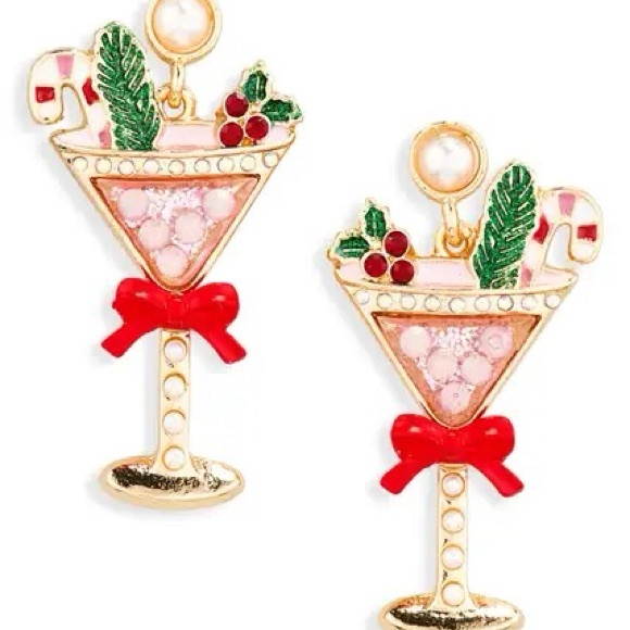 Leith Holiday Cocktail Earrings - Red Green Gold 34$